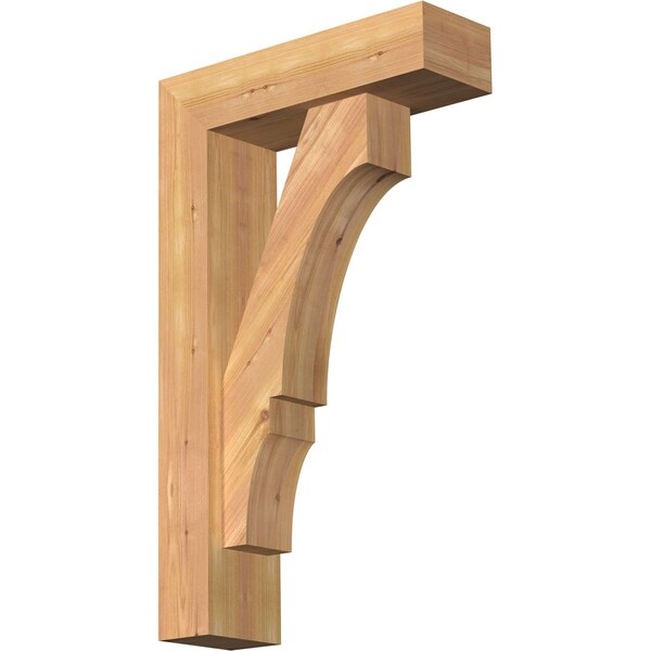 Ekena Millwork Balboa Block Smooth Bracket w/ Offset Brace, Western Red Cedar, 5 1/2"W x 18"D x 30"H BKT0604X18X30BOA05SWR - main